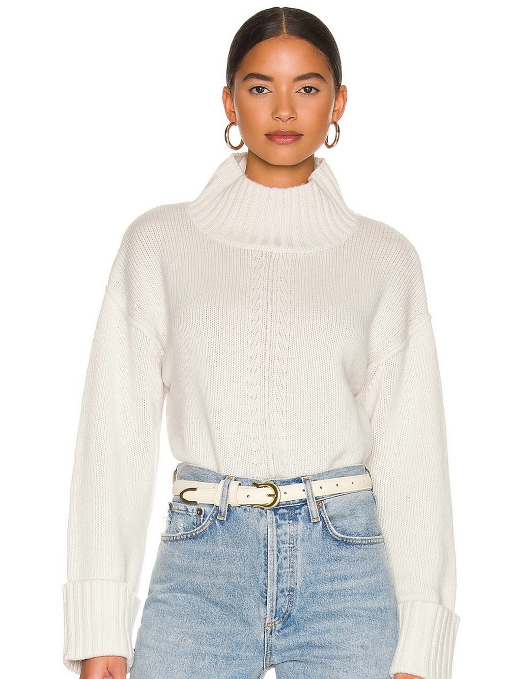 NWT Rails Halle Cashmere Merino Wool Turtleneck Sweater – Cloud Grey – Medium